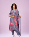 Elegant Indigo Blue Stitched Suit